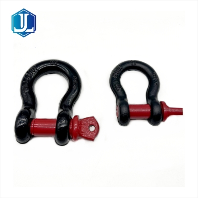 Black Powder Coated Towing D Ring G209 Screw Pin Bow Shackle