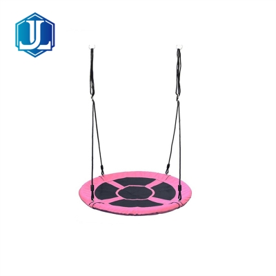 Foldable Round Tree Swing for Kids, Outdoor Padded Saucer Platform Swing with Heavy-Duty Ropes