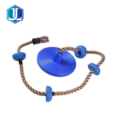 Outdoor playground childrens hanging tree-climbing disc rope swing