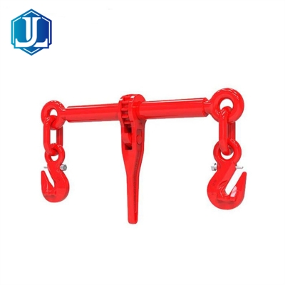 G80 alloy steel ratchet load binder with U-shaped clamp hook, used for chain lashing