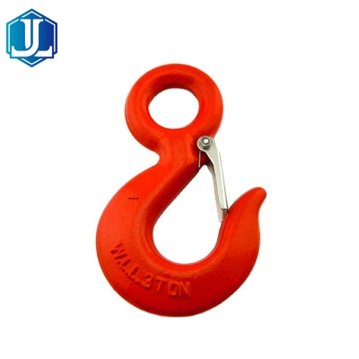 Forged US Type S320 Alloy Steel / Carbon Steel Eye Hoist Hook with Safety Latch
