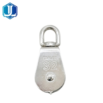 Yacht 304 Stainless Steel Block Heavy Duty Single Sheave Swivel Pulley for Wire Rope