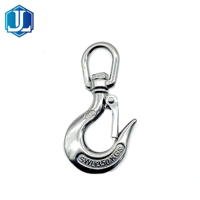 304 / 316 Stainless Steel Swivel Eye Crane Lifting Hook with Latch